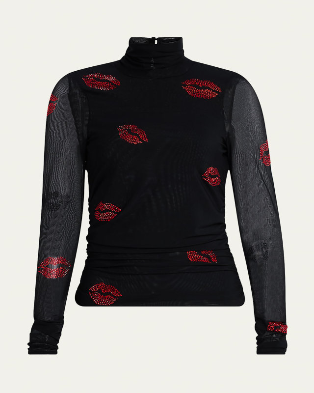 Kissing Booth Mesh Turtleneck Top
